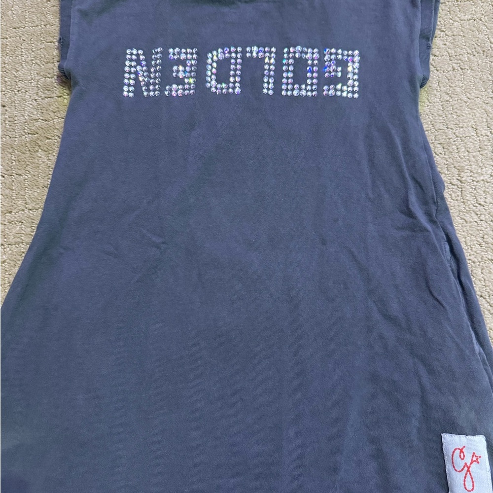 Kids Navy Blue Shirt with Rhinestone Design